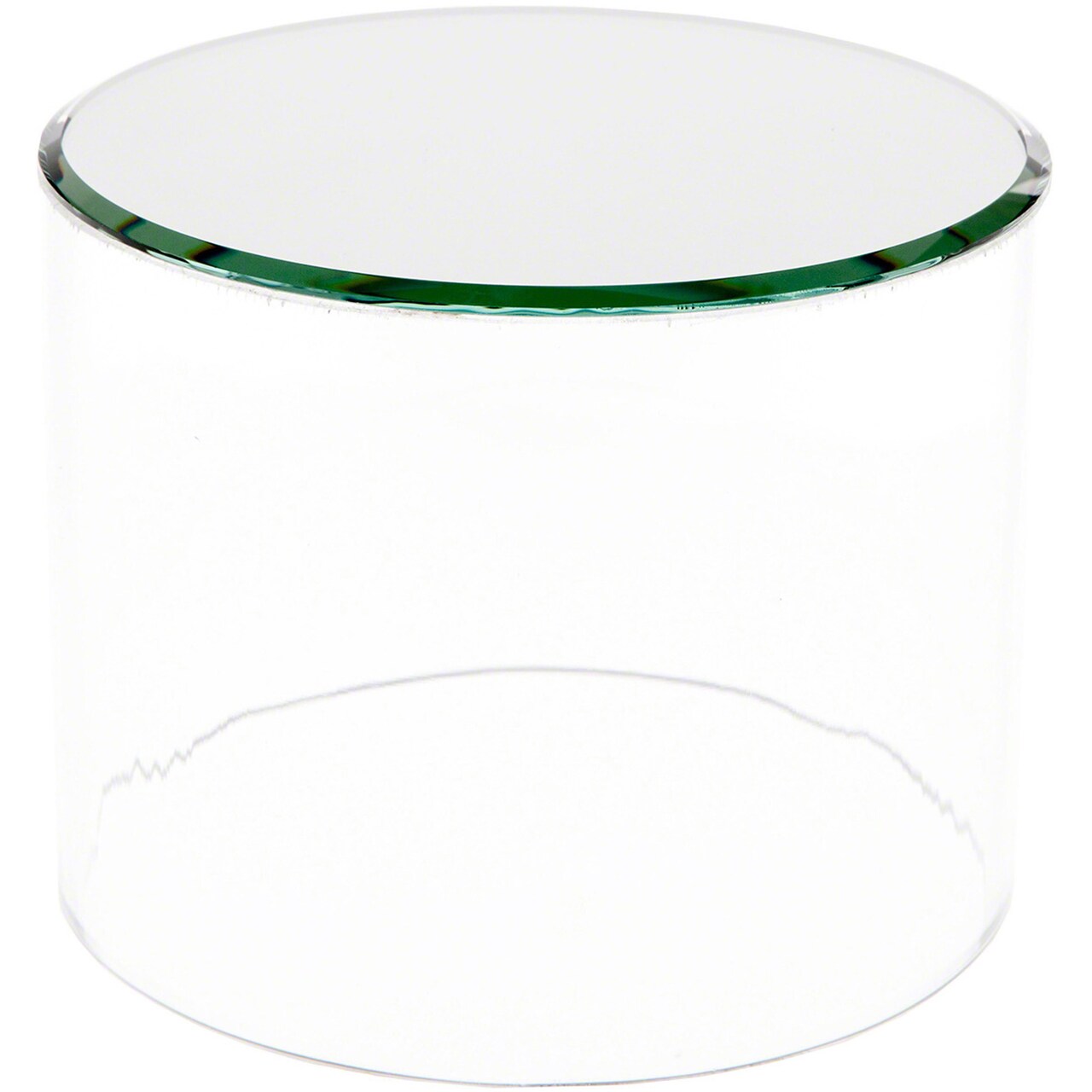 Plymor Clear Acrylic Cylinder Display Riser with Mirror Top, 4" H x 5" D